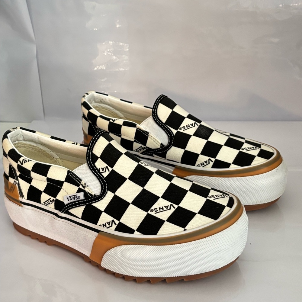 Vans Checkerboard Stacked Platform Slip On